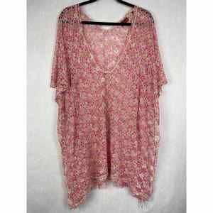 Missoni Mare Kaftan Swim Coverup Open Knit Crochet Pink Cream Size 40 Small Rare